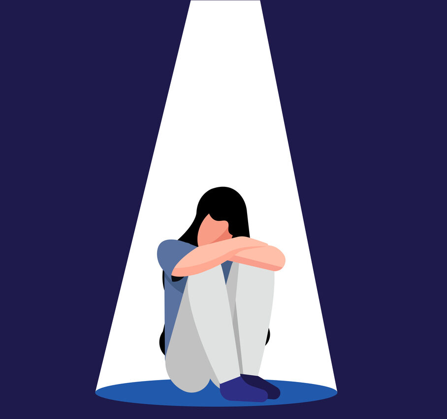 woman sad ray of light