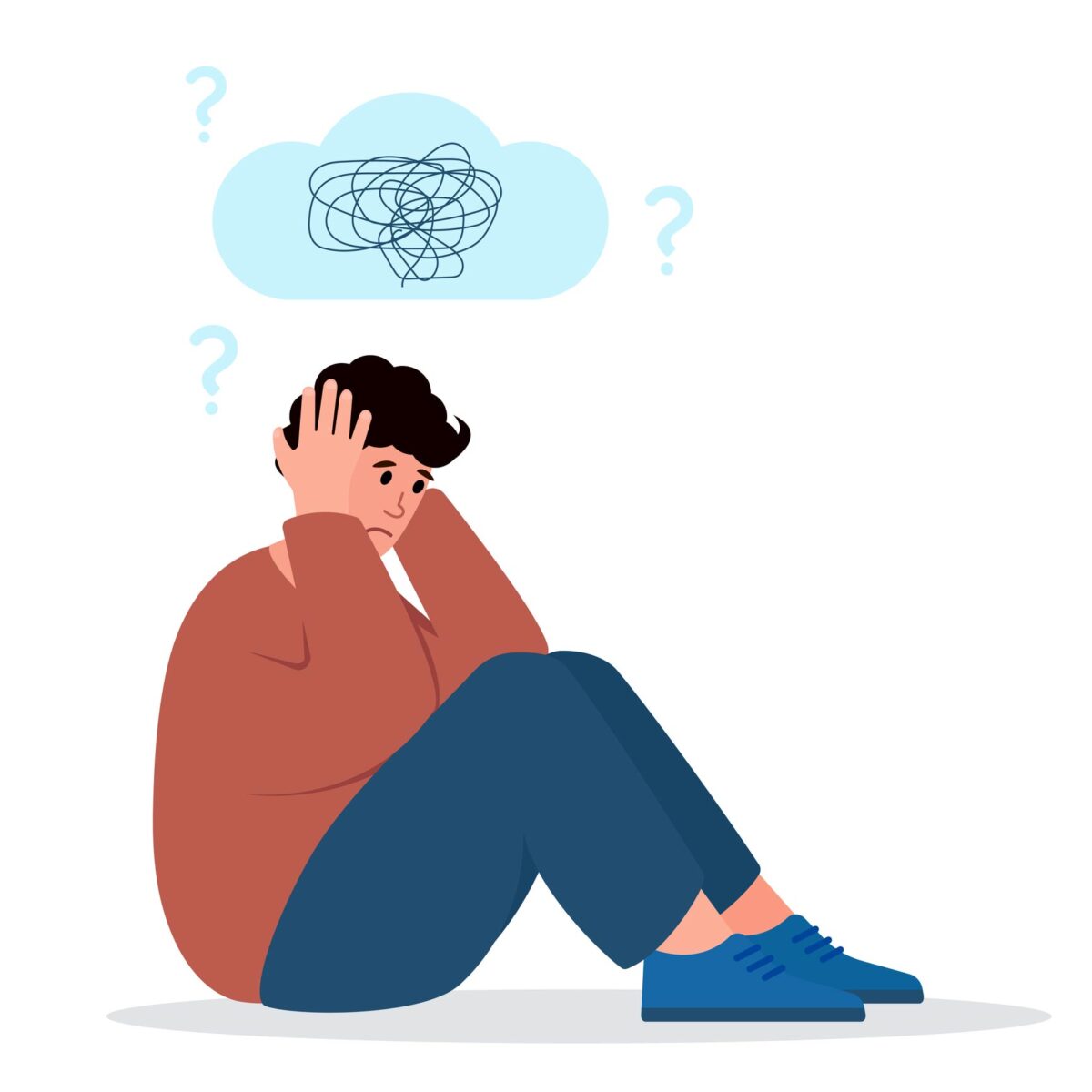 boy struggling with symptoms of anxiety in teens